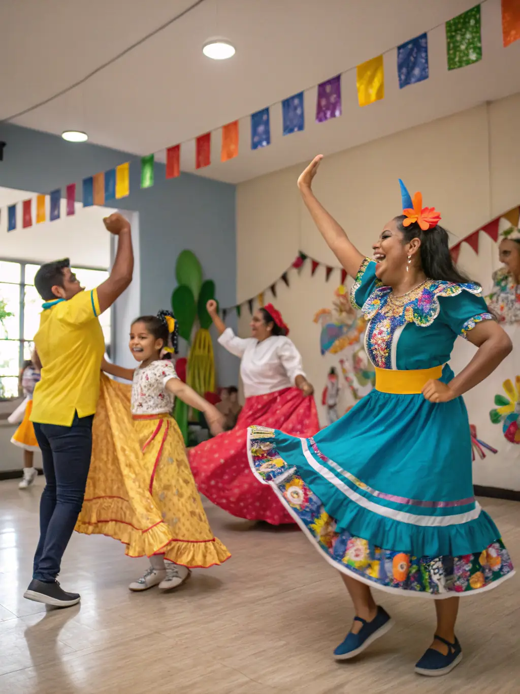 A photo of community members participating in a local cultural festival, engaging in dance and storytelling, representing the Community Engagement Programs.